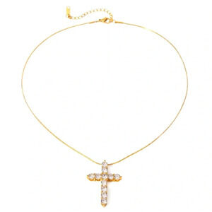Selena Cross 18K Gold Stainless Steel Waterproof Necklace